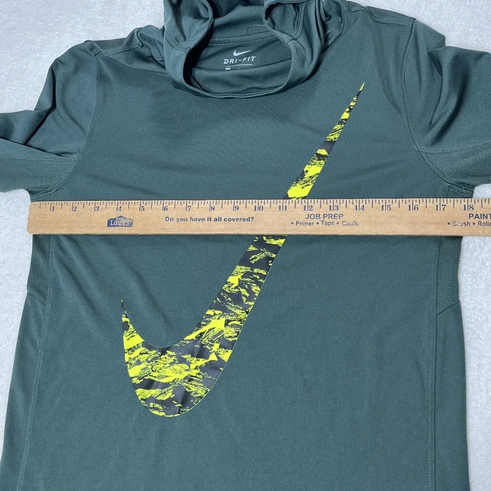 Nike Dri-Fit Womens Big Swoosh Pullover Hoodie Size‎ Large Green Lightweight Run